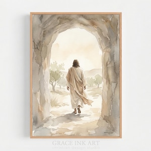 Jesus Christ Resurrected, Easter Painting, Jesus Christ Leaving The Tomb, He is Risen, Jesus Alive, Christian LDS  Wall Art, Ressurection