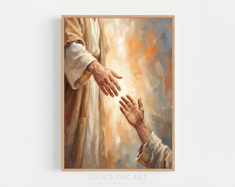 Hand Gottes. Christus Helfende Hand. Christliche Kunst, Jesus Painting.LDS Kunst Bild von Christus, katholische Kunst. Bibel Vers Wandkunst, Jesus Drucke