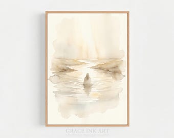Baptism of Jesus Christ Print. Jesus and John the Baptist Art, Watercolor Biblical Scenes, Christian Art,, Digital Download. LDS Easter Gift