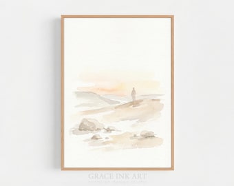 Gravurestijl Jezus Christus die op het water loopt op de zee van Galilea Generatieve AixA