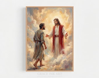 Christ Appearing In Light. Come Follow Me. Jesus Reaching Out. Love of Christ. Christian Wall Art. Faith Art. Bible Print. Digital Print.LDS
