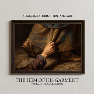 The Hem of His Garment. Woman Touching the Hem of Jesus Art. Vintage Digital Download. Woman Healed, Fringe of Jesus Garment. Christmas Gift