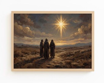 Three Wise Men Digital Art. Three Kings. Star of Bethlehem. Christian Digital Wall Art. Epiphany. Christmas christian art. Catholic gift