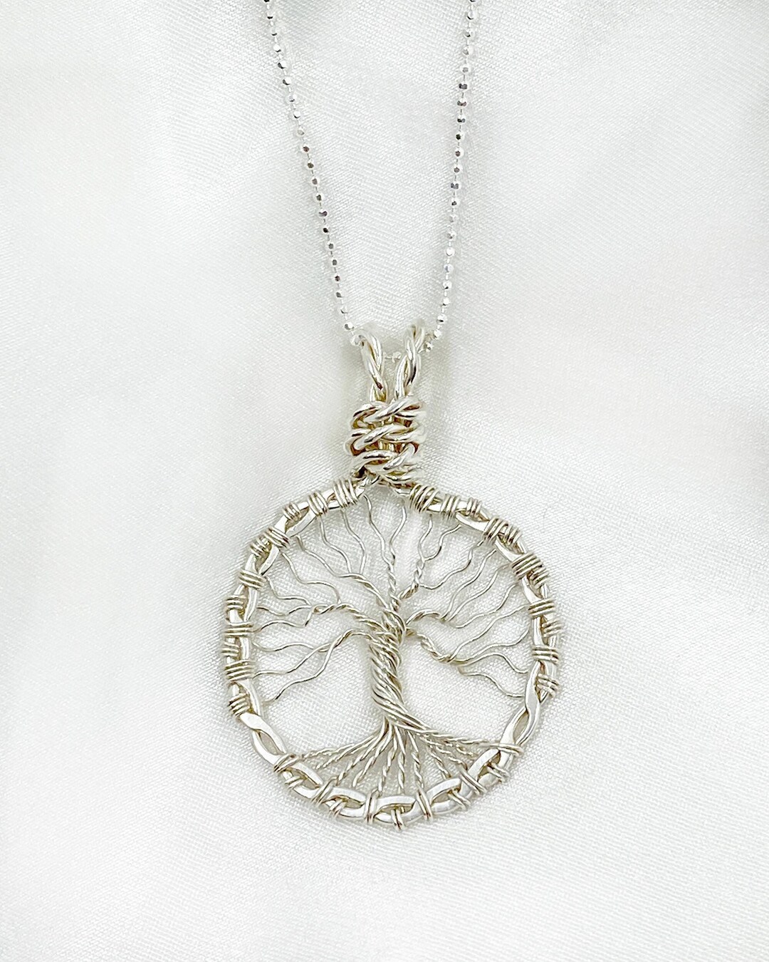 Tree of Life Vintage Silver-Tone Trendy Fashion Necklace Pendant Earrings Set main image 1