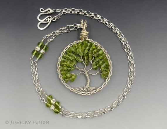 Tree of Life Peridot Pendant Necklace, Peridot and Sterling Silver Large  Tree of Life Medallion Necklace, Peridot Tree of Life Wire Wrap - Etsy