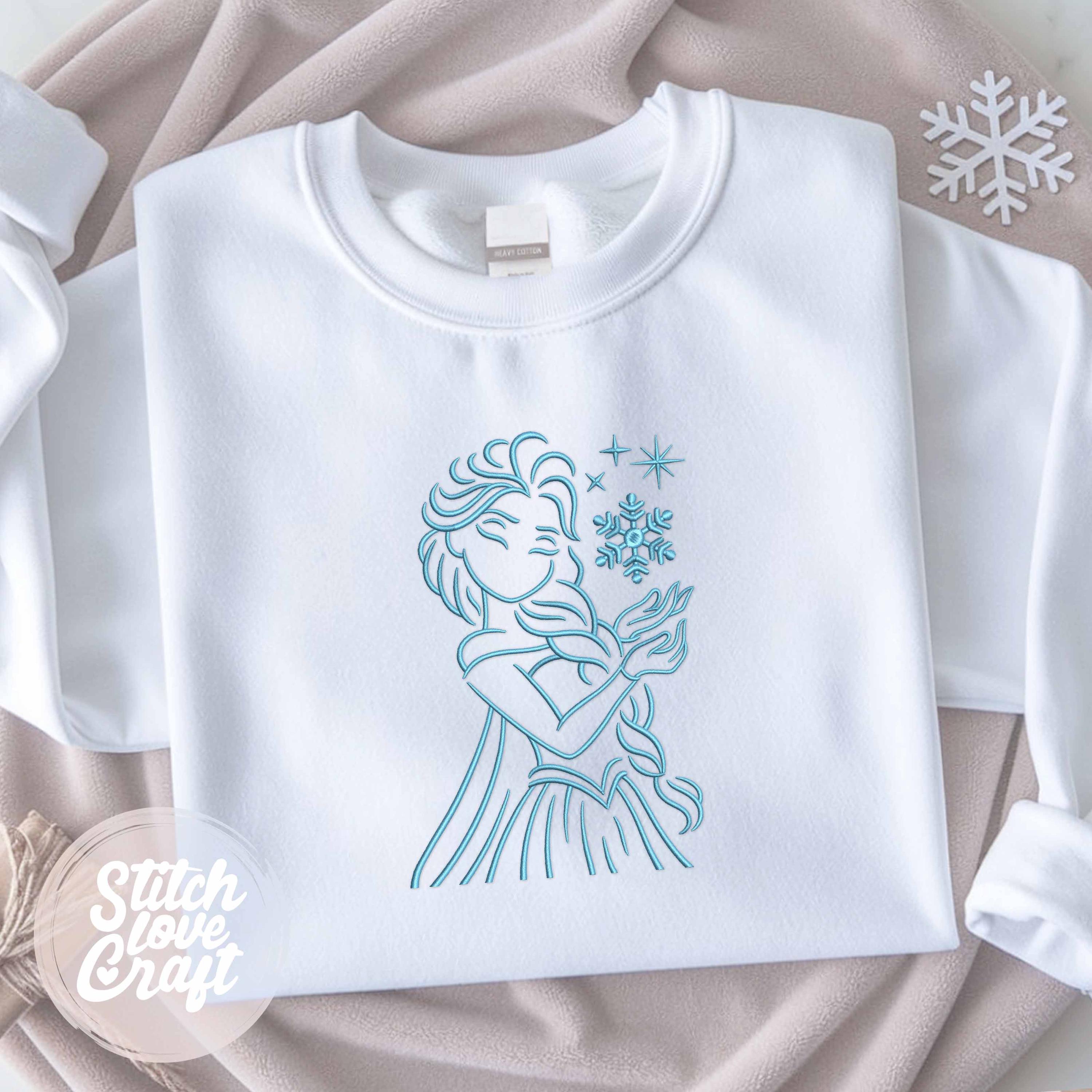 Snow Princess Design Princess Embroidery Design: Frozen Snowflake Ice Princess (multiple ...