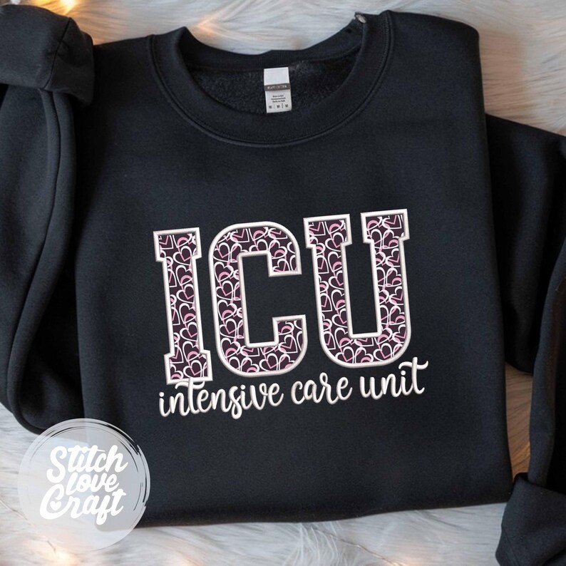 ICU Nurse Applique Embroidery Design: Intensive Care Unit, Nurse Life ...