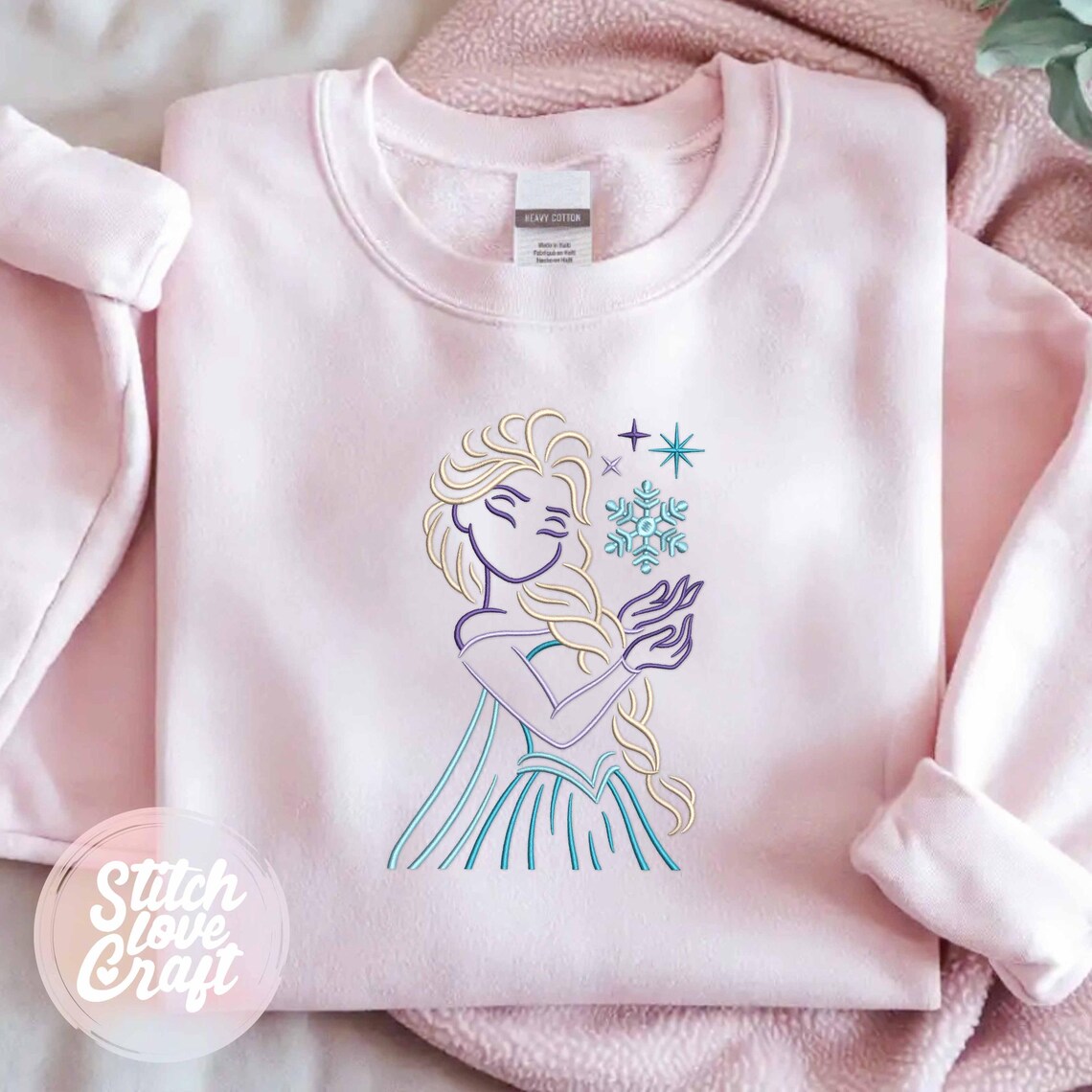 Snow Princess Design Princess Embroidery Design: Frozen Snowflake Ice Princess (multiple ...