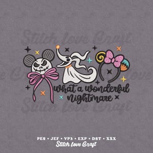 Nightmare Embroidery Design: Ghost Dog, Christmas Night, Skeleton mouse couple (Multiple Sizes & Formats)