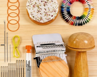 Mini macchina per rattoppature, set di toppe per maglieria, piccoli utensili per maglieria, adatti ai principianti da utilizzare come utensili per maglieria e riparazioni