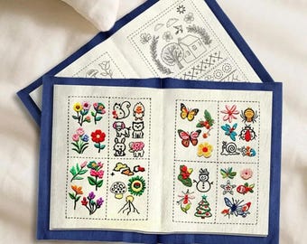 Libro di esercizi per principianti con schemi di ricamo, kit per ricamo fai da te, confezione di materiali per punto croce