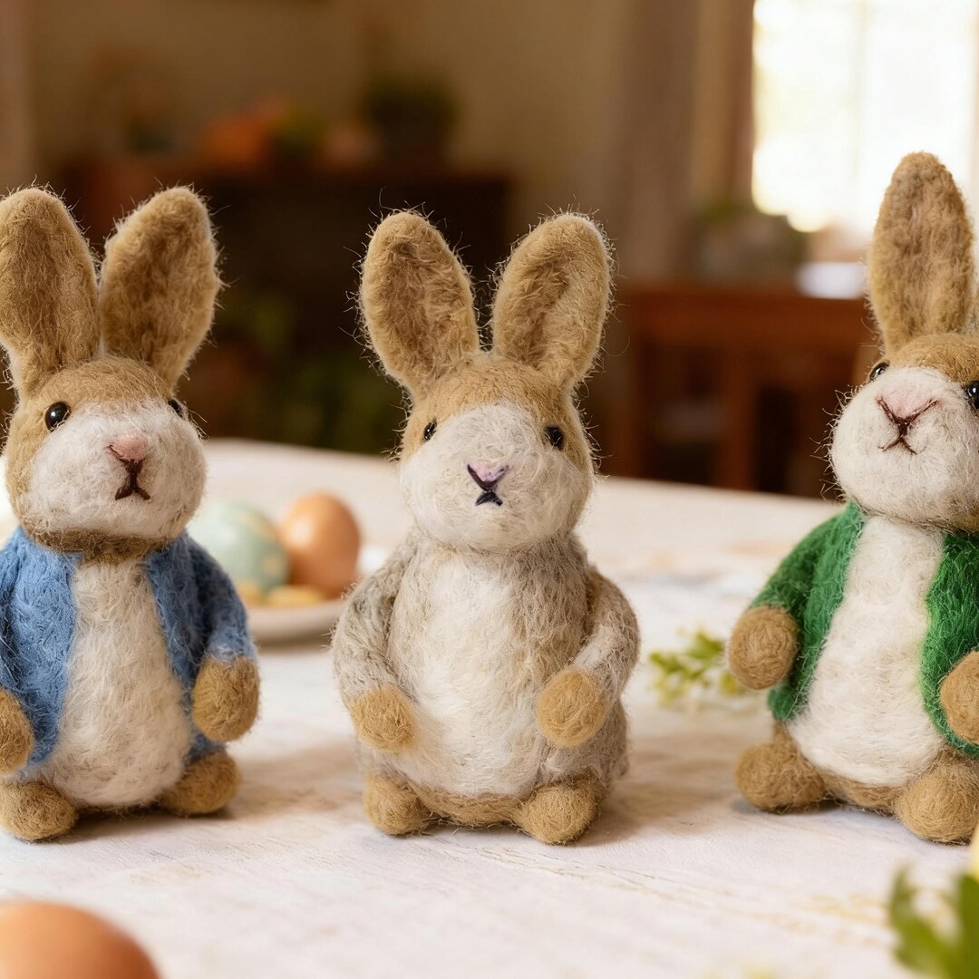 Easter Felt Rabbit Ornament, Personalized Handmade Rabbit Statue ...