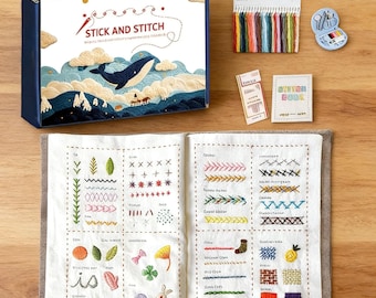 Libro di esercizi per principianti con schemi di ricamo, libro di ricamo fai da te, kit per punto croce