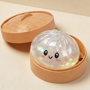 Glitter Dumpling Squishy，Dumpling shaped sensory squeeze toy to relieve stress