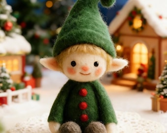 Bambole elfiche della foresta fatte a mano in feltro di lana, decorazioni natalizie personalizzate, ornamenti da scrivania, regali creativi