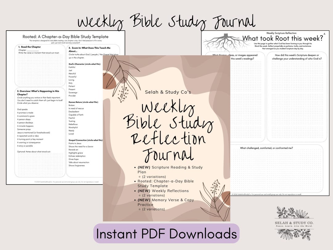 Weekly Bible Study Reflection Journal | Printable & Ipad-friendly ...