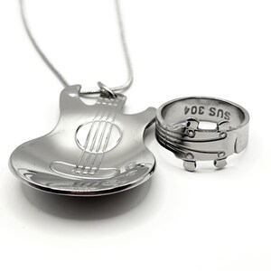 Guitar ring and necklace handmade