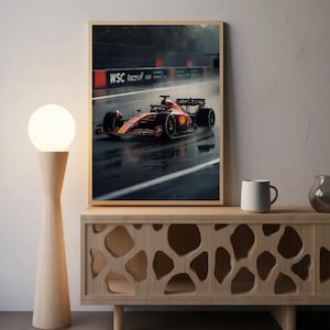Racing Art Poster, Formula F1 Wall Art Print, Motorsport Room Decor, Vintage Racing Artwork, Race Car Lover Gift