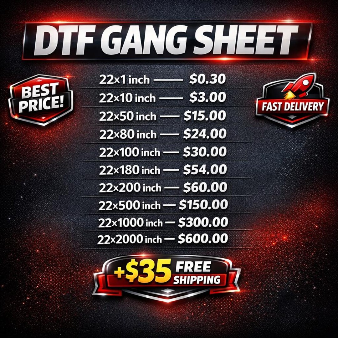 Custom DTF Transfer: Full Color Heat Transfer, Ready to Press Gang ...