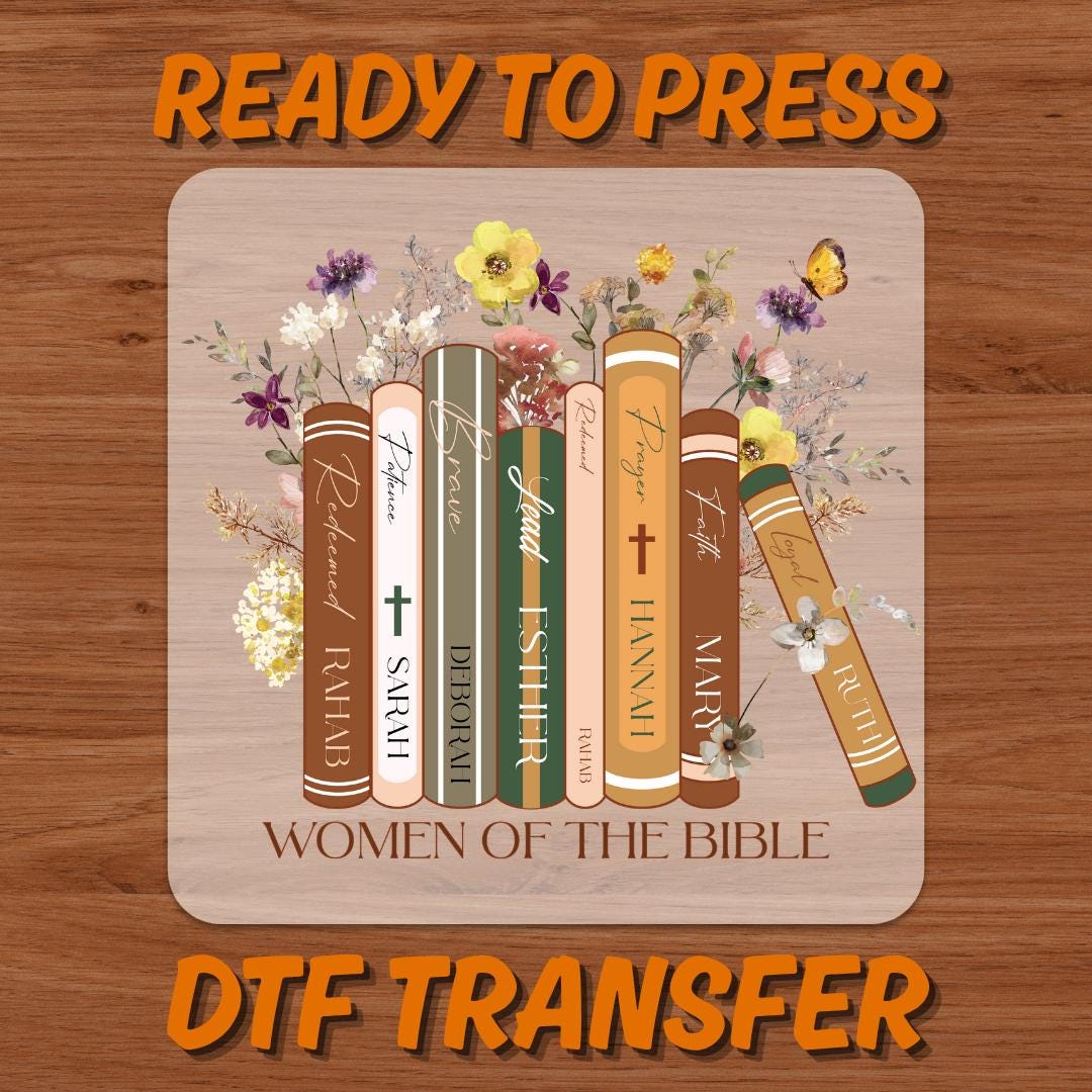 Floral Women of the Bible DTF Transfer, Ready to Press Christian Faith ...