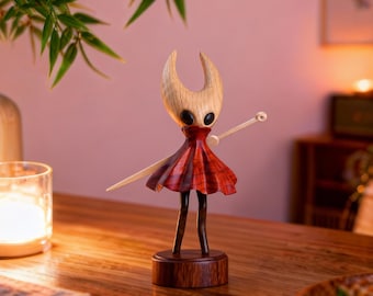 Sculpture en bois de noyer sur le thème de Hollow Knight, produits fabriqués par des fans • cadeaux de sculpture sur bois • cadeaux de Pâques pour gamer