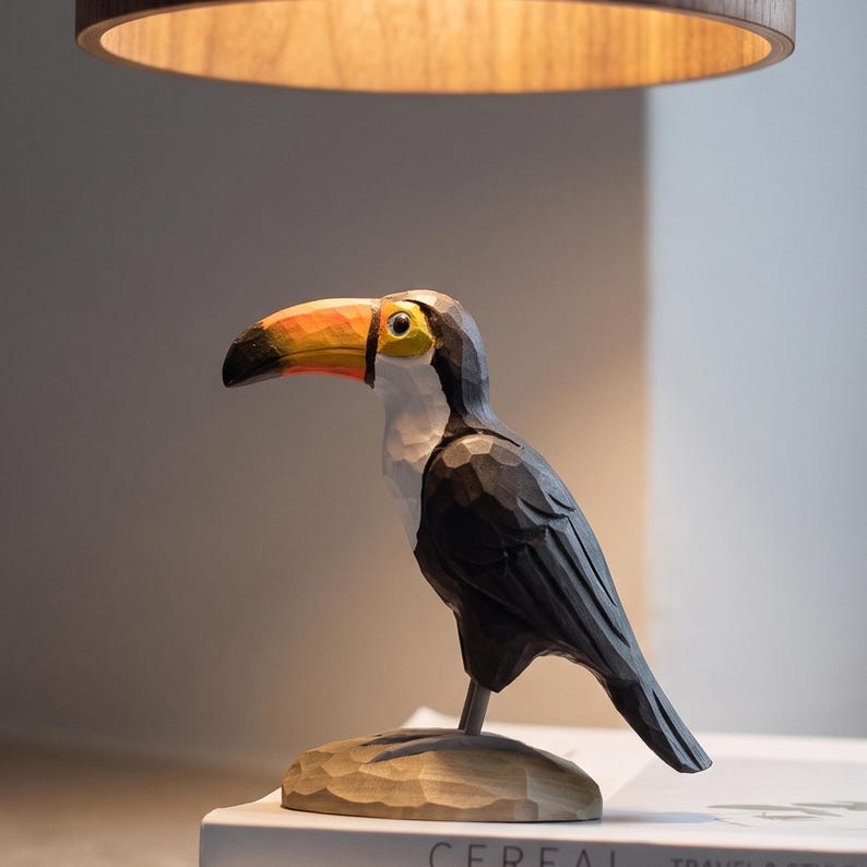 Shoebill Stork Wooden Figurine, Hand-carved Bird Sculpture, Unique ...