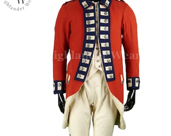 イギリス軍のレッドコート衣装：18世紀のウール製独立戦争時の制服