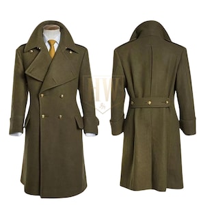 Handmade Men&#39;s Military Greatcoat | Wool Blend, Vintage Style