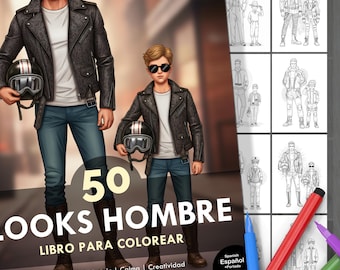 50 Men’s Fashion Looks. A Coloring Book of Men's Fashion pages for Adults, Teens, and Children. Relaxation, Stress Relief, and Creative Fun
