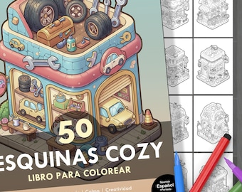 Cozy Corners Coloring Book. 50 Cozy Illustrations + Cover. Kids & Adults. Relaxation, Stress Relief, Creative Fun. Instant Digital Download