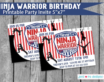 Ninja Warrior Invite Etsy