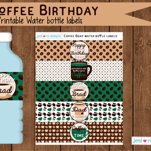 Coffee Birthday Party, Printable Decor set, Coffee invite, Coffee mugs, Coffee break, Coffee beans, Coffee party decor, Personalized image 8