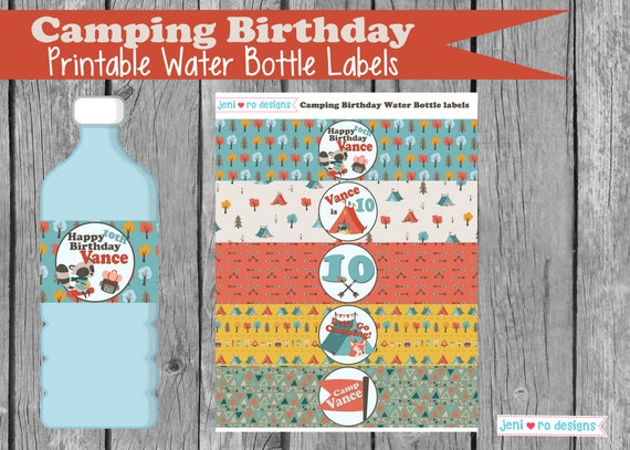 Camp Water Bottle Labels Printable