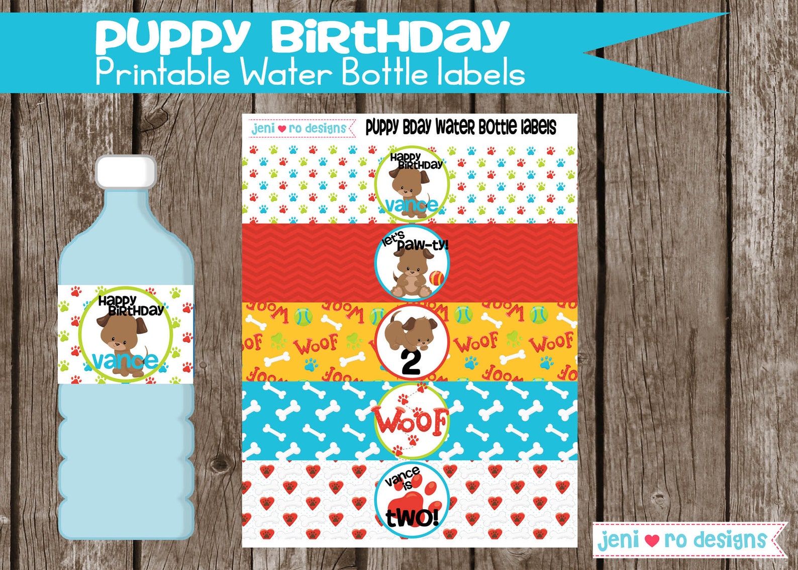 Puppy Birthday Decor Set Printable Party Set Party Invite | Etsy