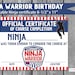 Ninja Warrior Birthday, Parkour Party, Printable Ninja certificate, course completion, ninja award, party favor, Ninja warrior, Personalized 