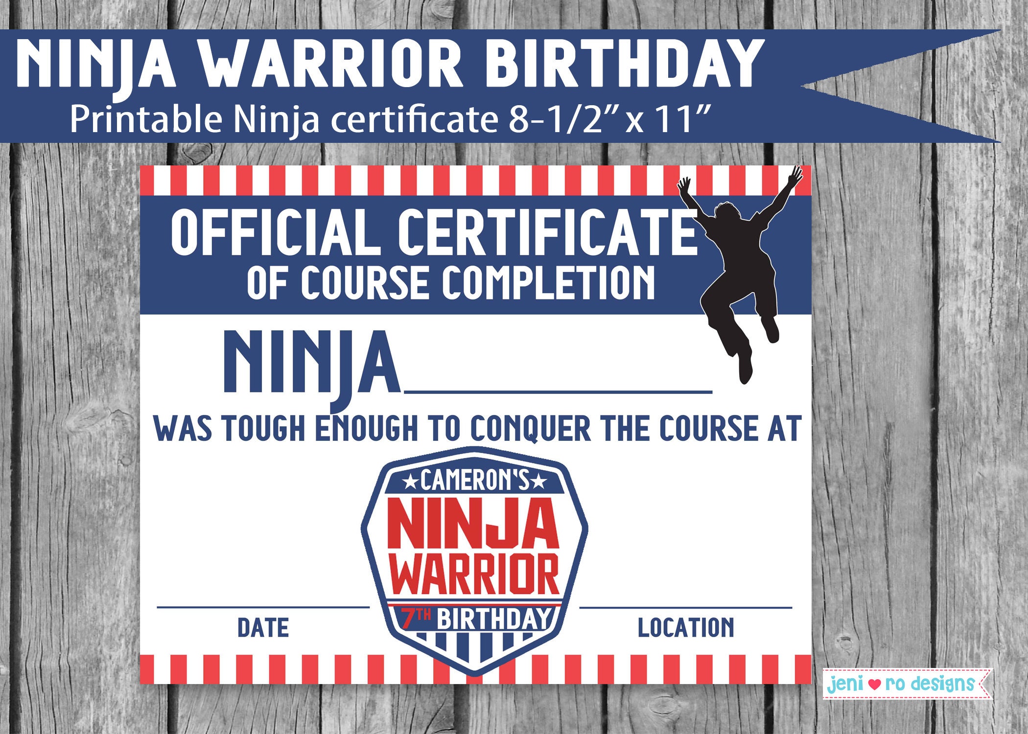 Ninja Warrior Birthday Parkour Party Printable Ninja | Etsy