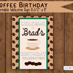 Coffee Birthday Party, Printable Decor set, Coffee invite, Coffee mugs, Coffee break, Coffee beans, Coffee party decor, Personalized image 9