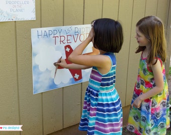 Party Game, Pin the Propeller on the Plane, Airplane birthday, Printable Birthday Activity, Birthday decoration, Personalized