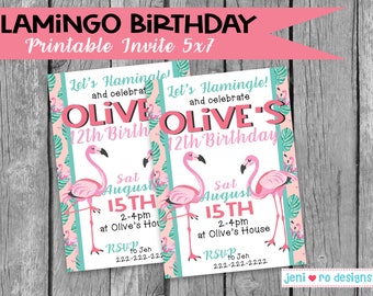 Flamingo Birthday, Printable Party invitation, Flamingo Invite, Flamingo Party invite, Let's Flamingle, Flamazing Birthday, Personalized