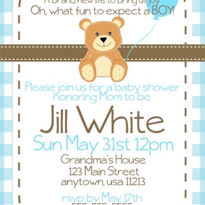 Teddy Bear Boy Baby Shower Printable Party Set Baby Shower - Etsy