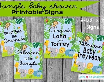 Jungle Animal Baby Shower, Printable signage, Welcome sign, jungle baby shower, Animal baby shower, Lions and Giraffe, Personalized