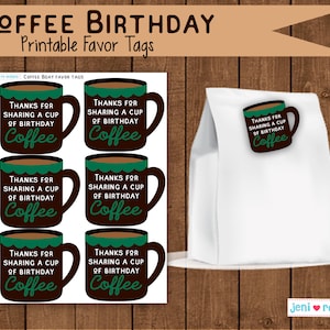 Coffee Birthday Party, Printable Decor set, Coffee invite, Coffee mugs, Coffee break, Coffee beans, Coffee party decor, Personalized image 6