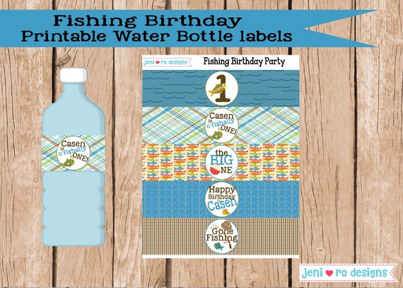 Fishing Birthday, Printable Water Bottle Labels, Drink Labels ...