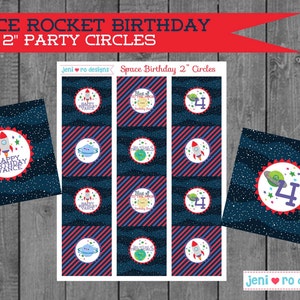 Space Rocket Birthday, Printable Party Set, Birthday invite, Space Birthday Decorations, Outer Space, Rockets, Planets, Personalized image 4