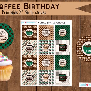 Coffee Birthday Party, Printable Decor set, Coffee invite, Coffee mugs, Coffee break, Coffee beans, Coffee party decor, Personalized image 5