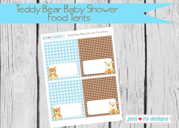 Teddy Bear Boy Baby Shower, Printable Food Tents, Food labels, Baby shower decor, Teddy Bears, Teddy Bear Shower, Instant Download Il_570xn