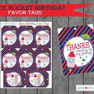 Space Rocket Birthday, Printable Party Set, Birthday invite, Space Birthday Decorations, Outer Space, Rockets, Planets, Personalized image 5