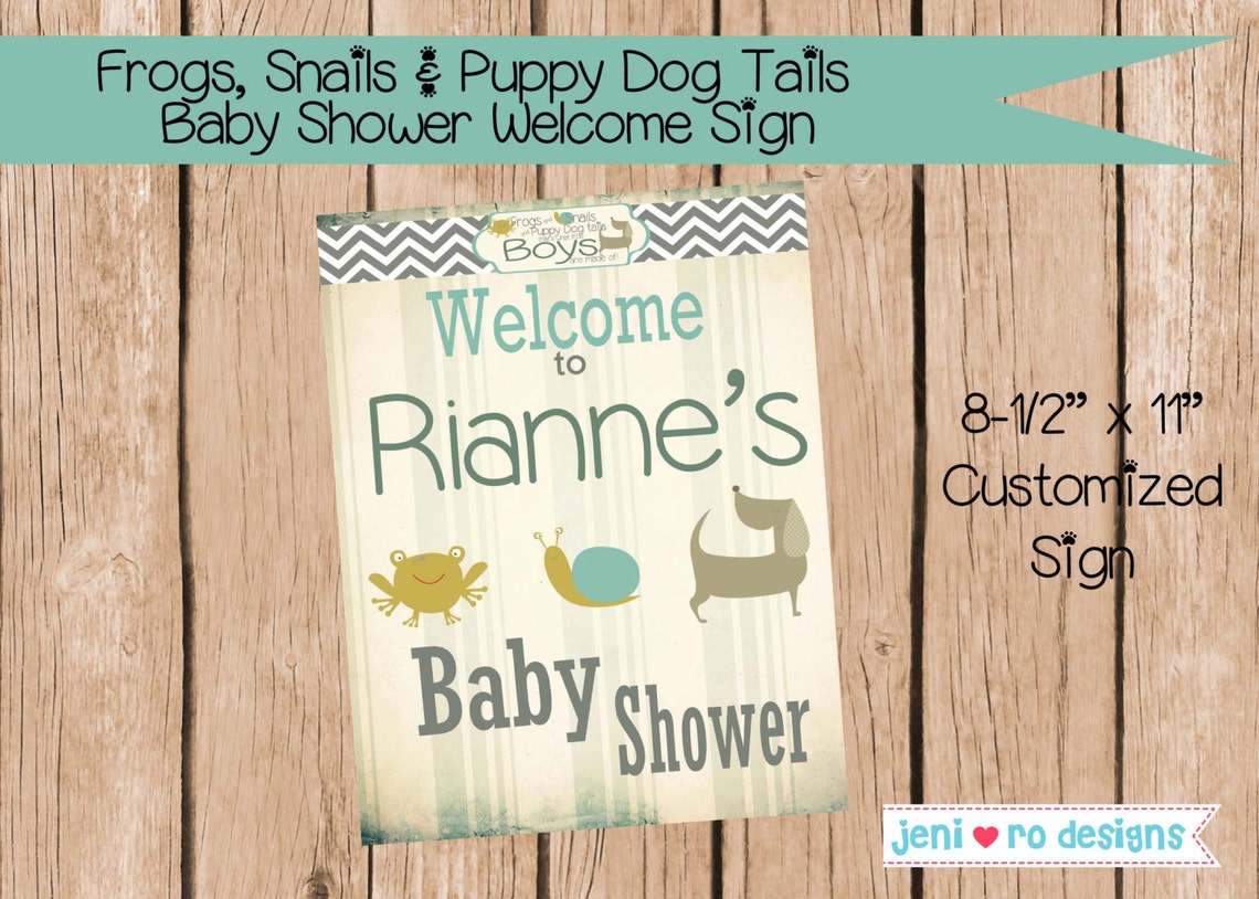 Frogs Snails and Puppy Dog Tails Baby Shower Printable Etsy