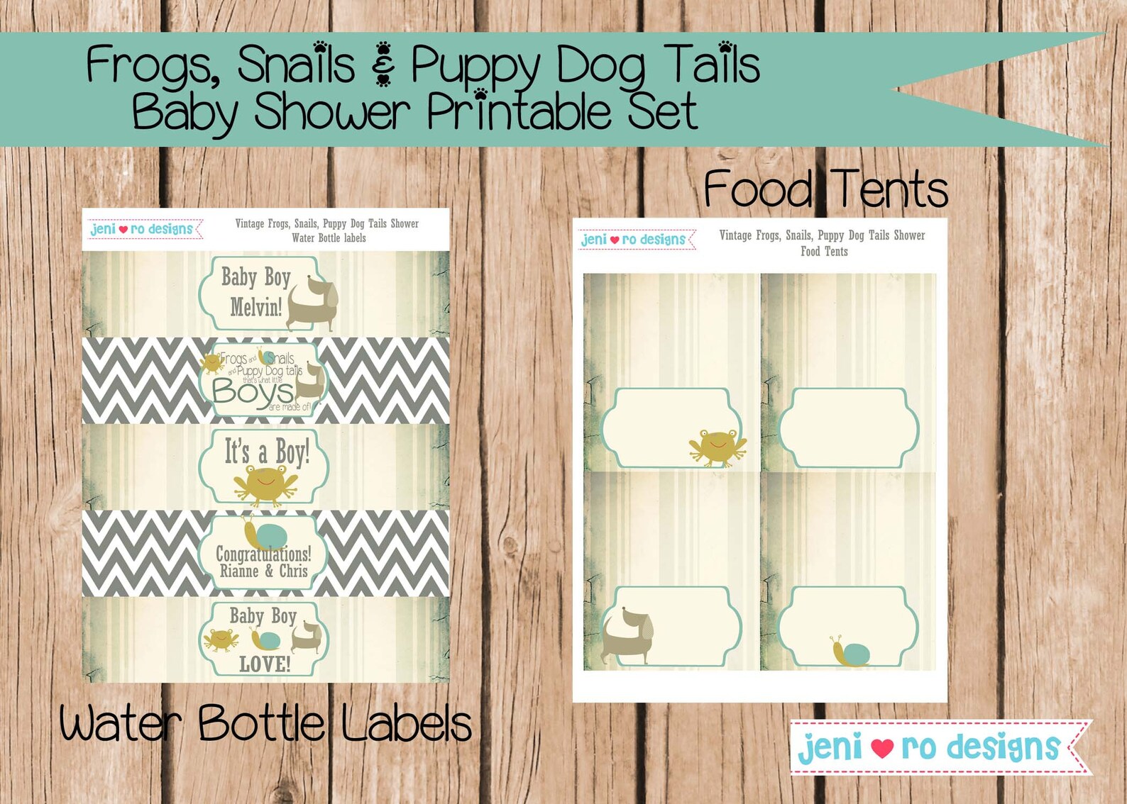 Frogs Snails and Puppy Dog Tails Baby Shower Printable Party Etsy
