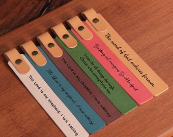 Personalized Bookmark for Book Lovers, Leather Bookmark Gift, Custom Engraved Bookmark, Unique Reader Gift Idea